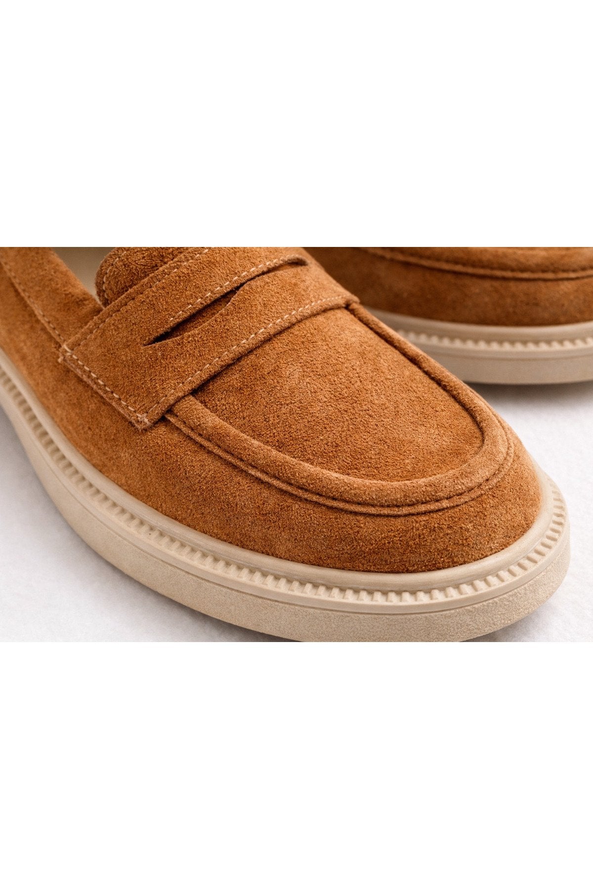 Kadın Taba Süet Loafer Günlük Düz Taban Maskülen Ayakkabı