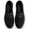 Women's Black Suede Buckle Loafer Casual Comfortable Sole Moccasin Shoes