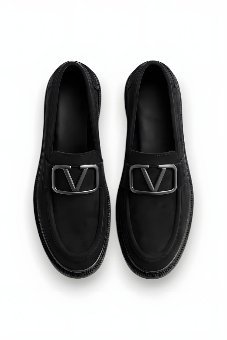 Women's Black Suede Buckle Loafer Casual Comfortable Sole Moccasin Shoes