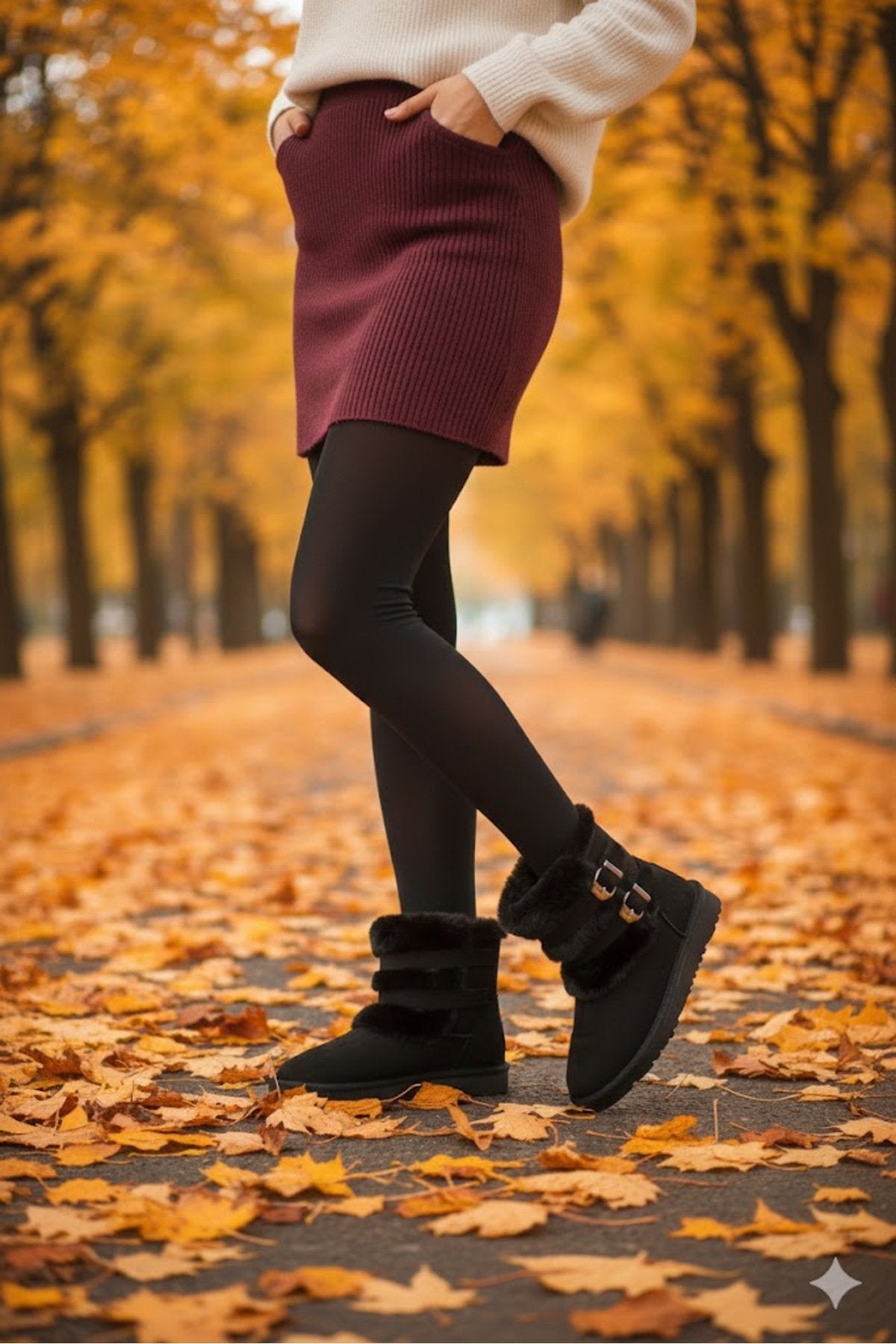 Women's Suede Fur-Lined High Thin Sole Winter Boots