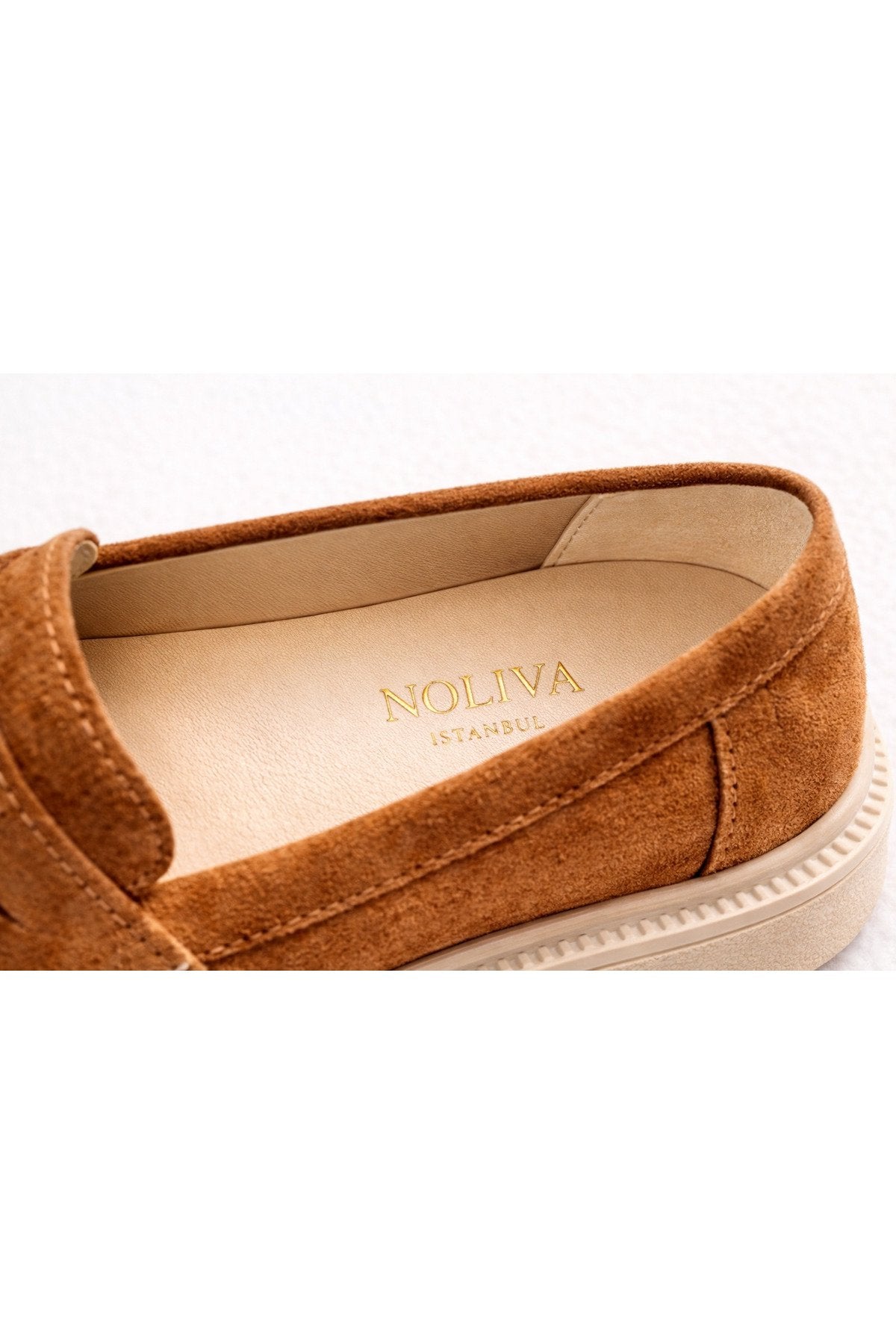 Women's Tan Suede Loafer Casual Flat Masculine Shoes