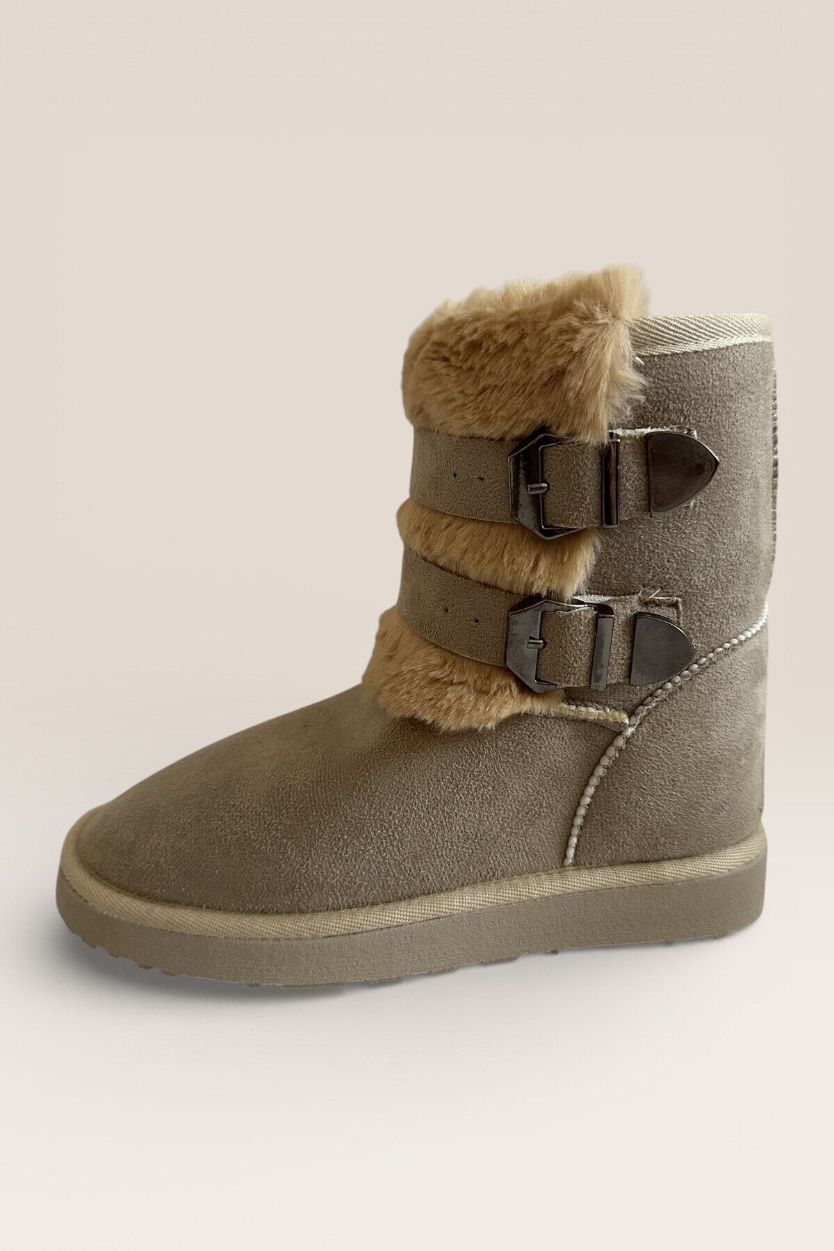 Women's Suede Fur-Lined High Thin Sole Winter Boots