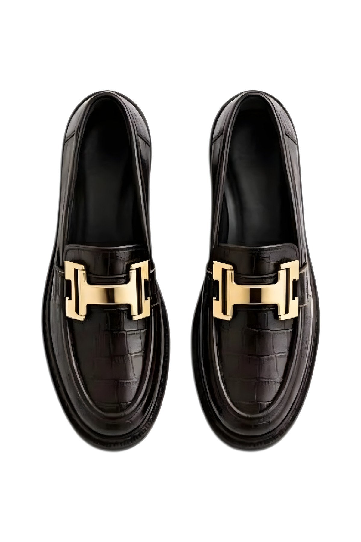 Women's Coffee Leather Buckle Loafer Casual Moccasin Office Shoe