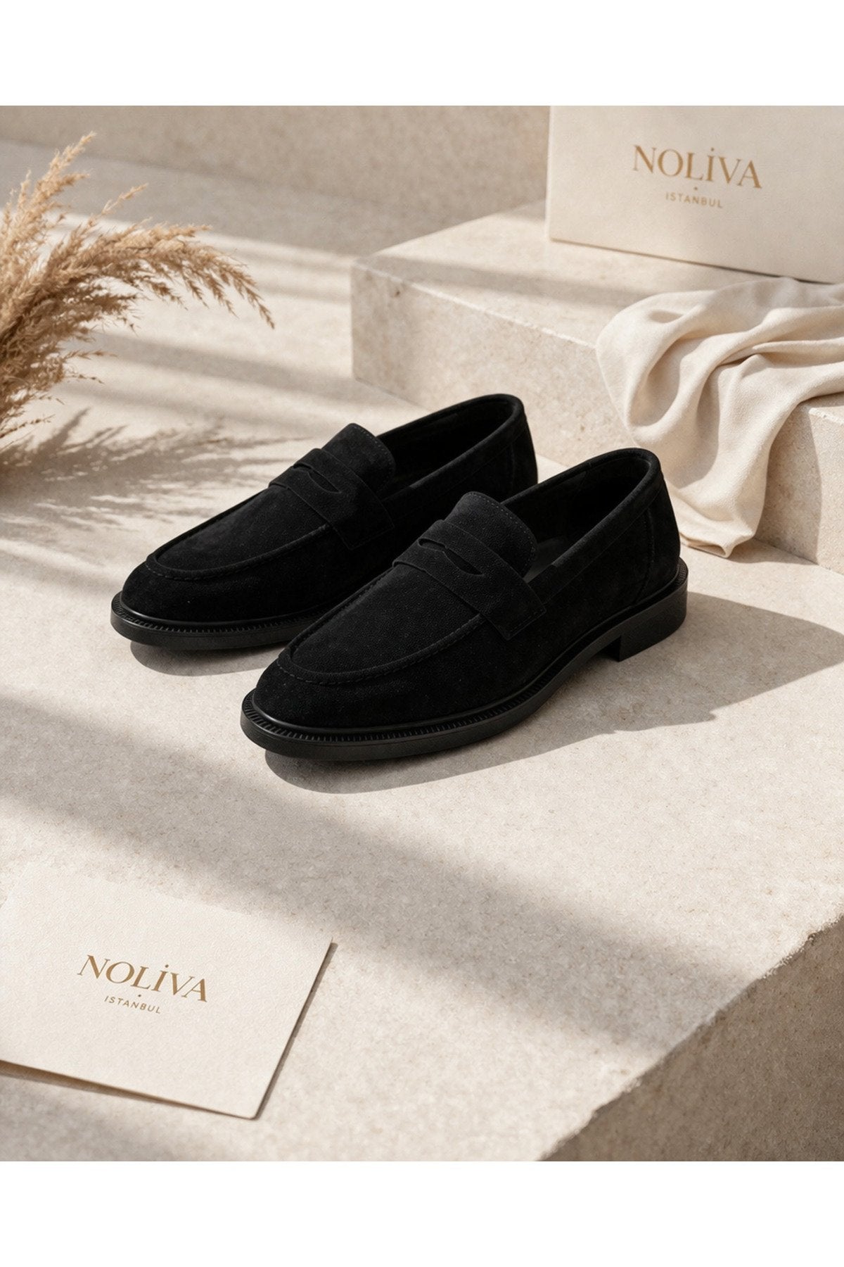 Women's Black Suede Loafer Casual Flat Maskuline Shoes
