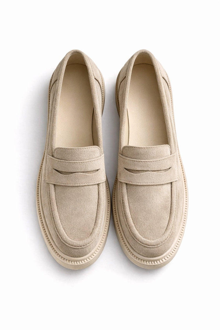 Women's Black Suede Loafer Casual Flat Maskuline Shoes
