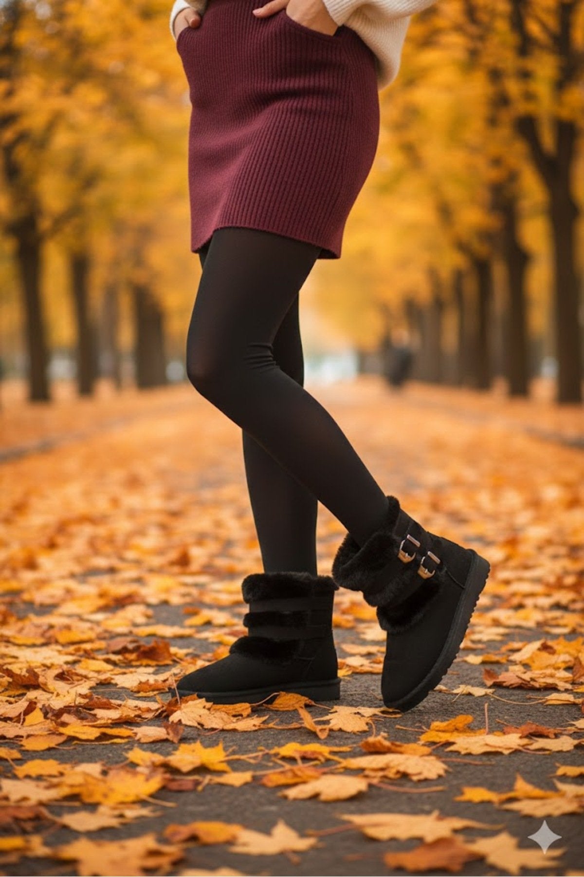Women's Suede Fur-Lined High Thin Sole Winter Boots