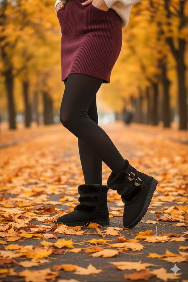 Women's Suede Fur-Lined High Thin Sole Winter Boots