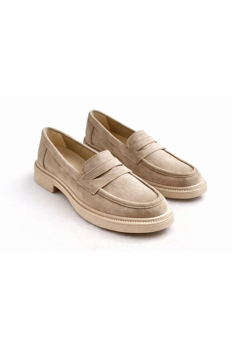 Women's Black Suede Loafer Casual Flat Maskuline Shoes