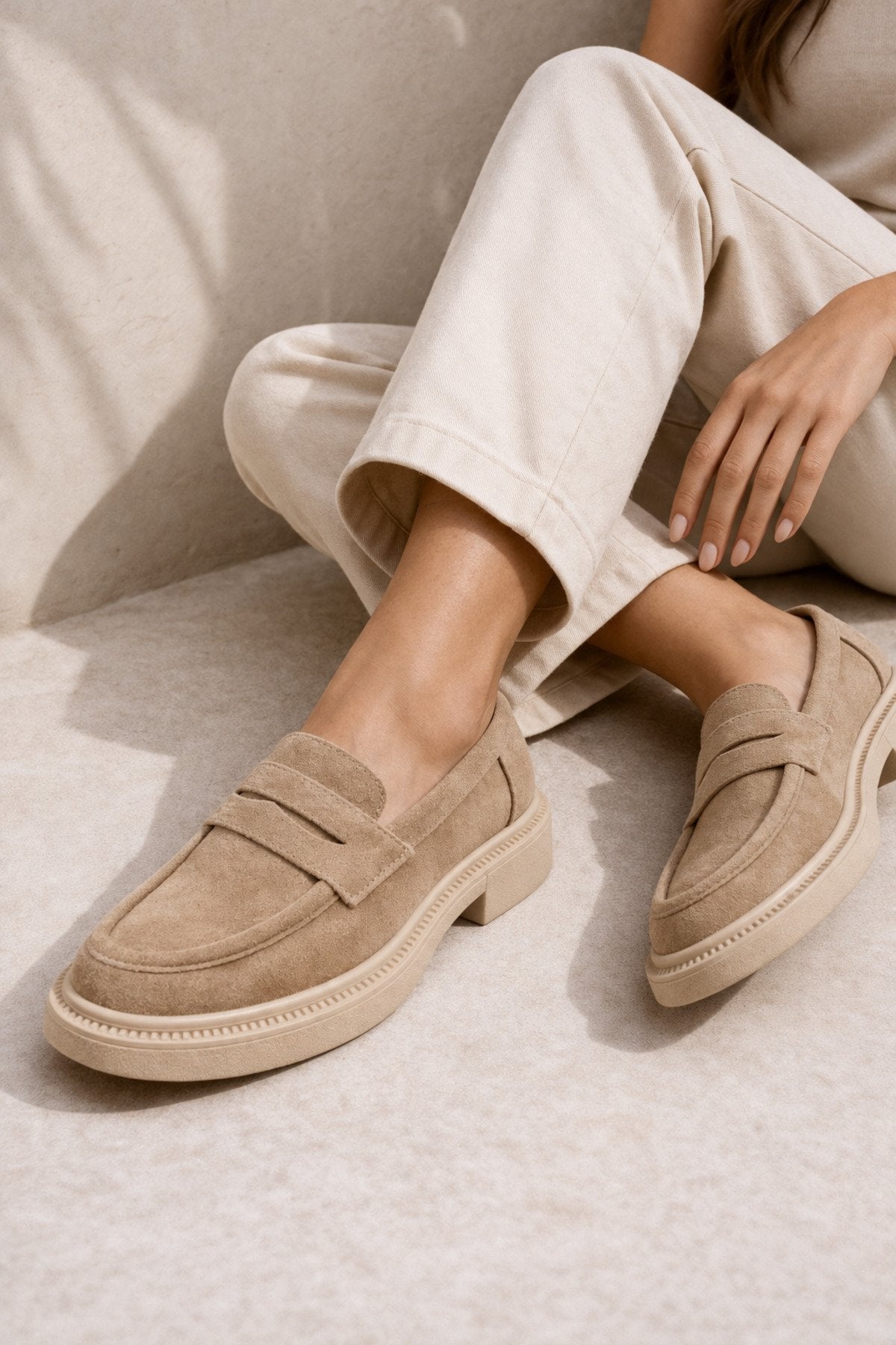 Women's Black Suede Loafer Casual Flat Maskuline Shoes